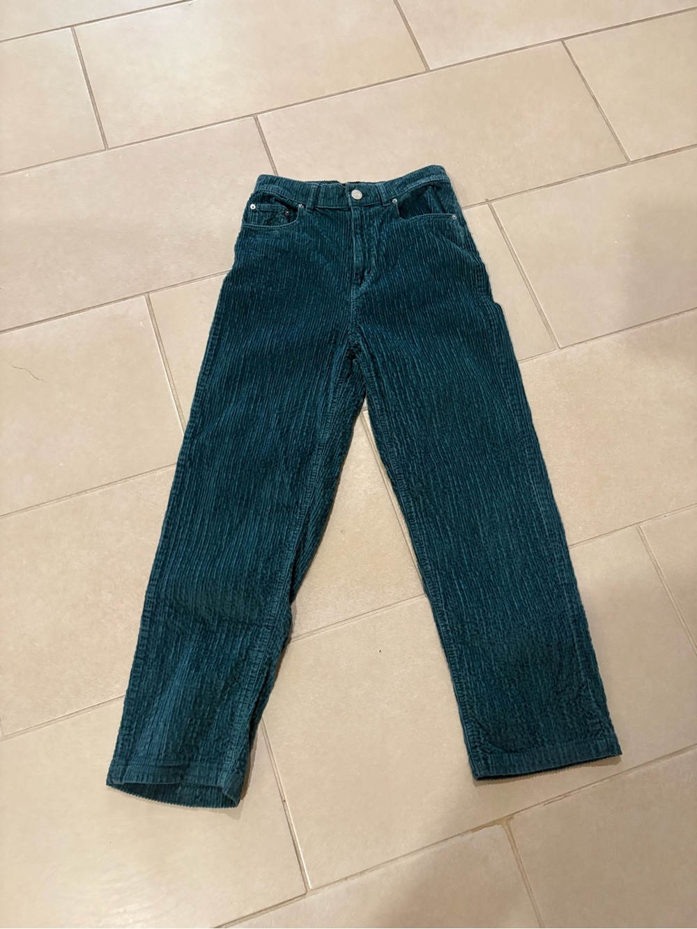 BDG Urban Outfitters High-Rise Baggy Corduroy Pants Teal Green Size 26